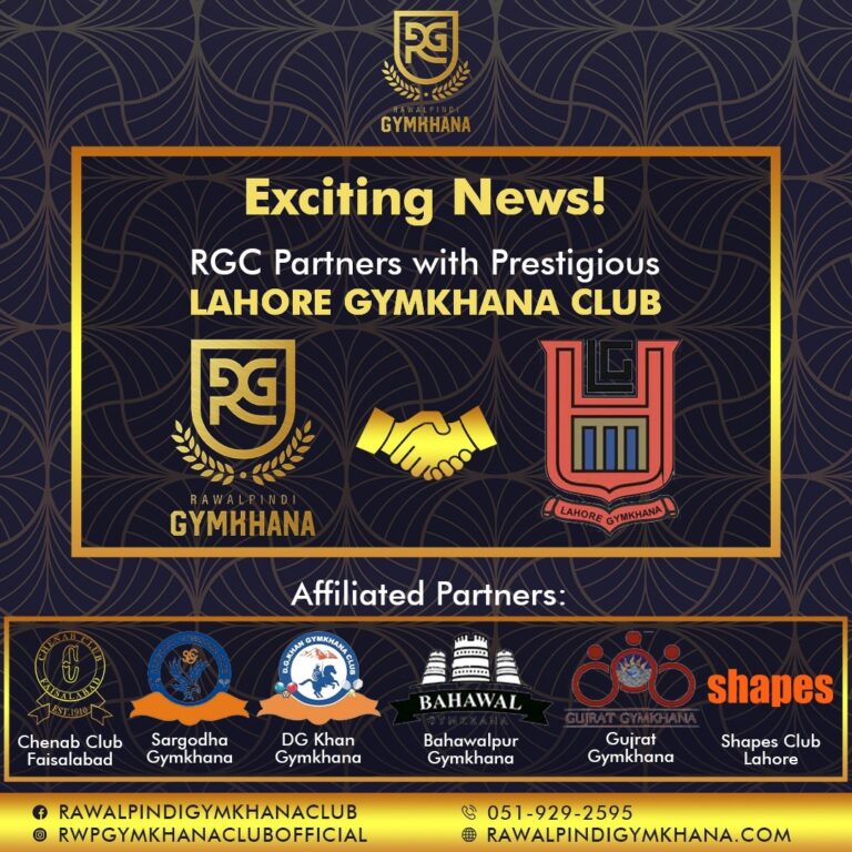 RGC partnerships with Lahore Gymkhana Club.